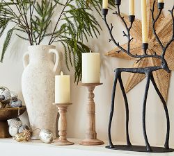 Kadence Turned Wood Candle Holder