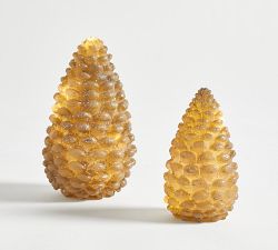 Lit Handcrafted Rustic Pinecones - Set of 2