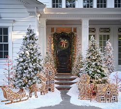 Lit Rattan Gingerbread Collection