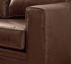 Pearce Square Arm Leather Return Bumper Sectional (112")