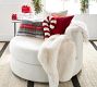 Cozy Teddy Faux Fur Candy Cane Shaped Pillow