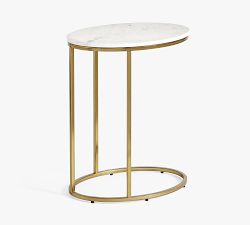 Delaney Oval Marble C-Table (19")