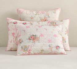 LoveShackFancy Floral Bow Patchwork Embroidered Quilted Sham