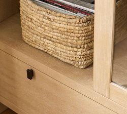 Modern Farmhouse Glass Cabinet with Drawers