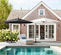 10' Round Cantilever Outdoor Patio Umbrella - Rustproof Aluminum Frame with Base