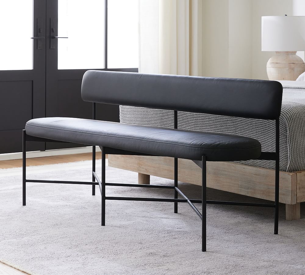 Maison Leather Bench by Pottery Barn
