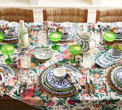 Margeaux Oversized Embroidered Cotton Table Throw