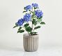 Faux Potted Blue Hydrangea
