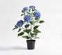 Faux Potted Blue Hydrangea