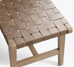 Fenton Woven Leather Bench (54.5")