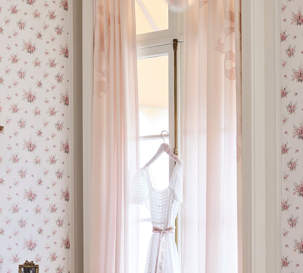 LoveShackFancy Rococo Bow Curtain - Set of 2 by Pottery Barn