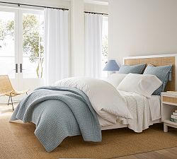 Pick-Stitch Handcrafted Cotton Linen Quilt