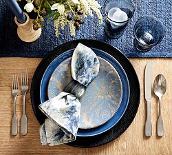 Stella Damask Stoneware Salad Plates - Set of 4