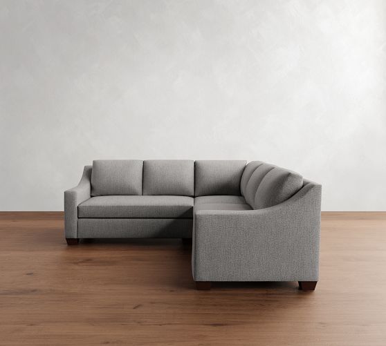 York Slope Arm 3-Piece L-Shaped Sectional (92") by Pottery Barn
