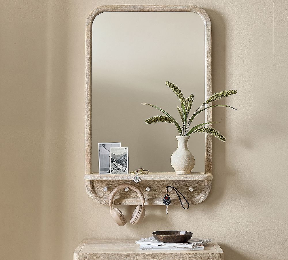 Aptos Mirror With Hooks by Pottery Barn