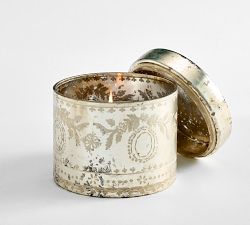 Etched Mercury Lidded Candle