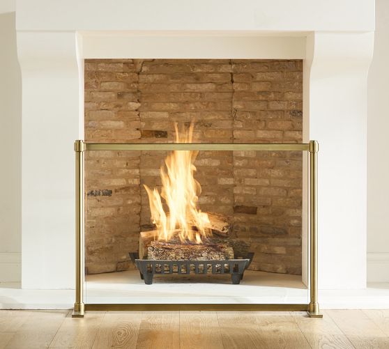 Everson Fireplace Glass Screen | Pottery Barn