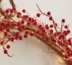 Handcrafted Rattan Wreaths with Twinkle Lights - Set of 3