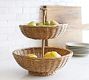 Handwoven Wicker Tiered Stand