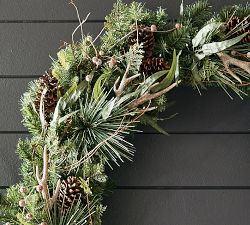 Lit Faux Tahoe Pine Wreath &amp; Garland