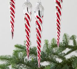 Mercury Glass Candy Cane Icicles Set Of 4