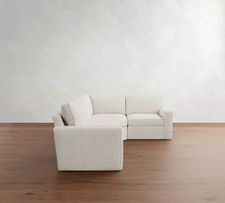 Pearce Square Arm Slipcovered 3-Piece Wedge Sectional (118"&ndash;126.5")