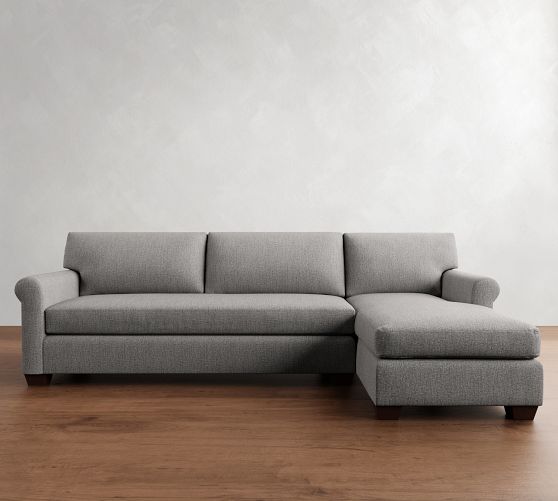 York Roll Arm Chaise Sectional (86"-116") by Pottery Barn