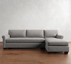 York Roll Arm Chaise Sectional (86"&ndash;116")