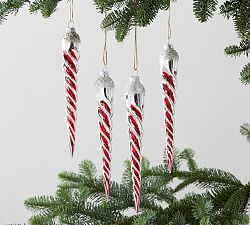 Mercury Glass Candy Cane Icicles Set Of 4