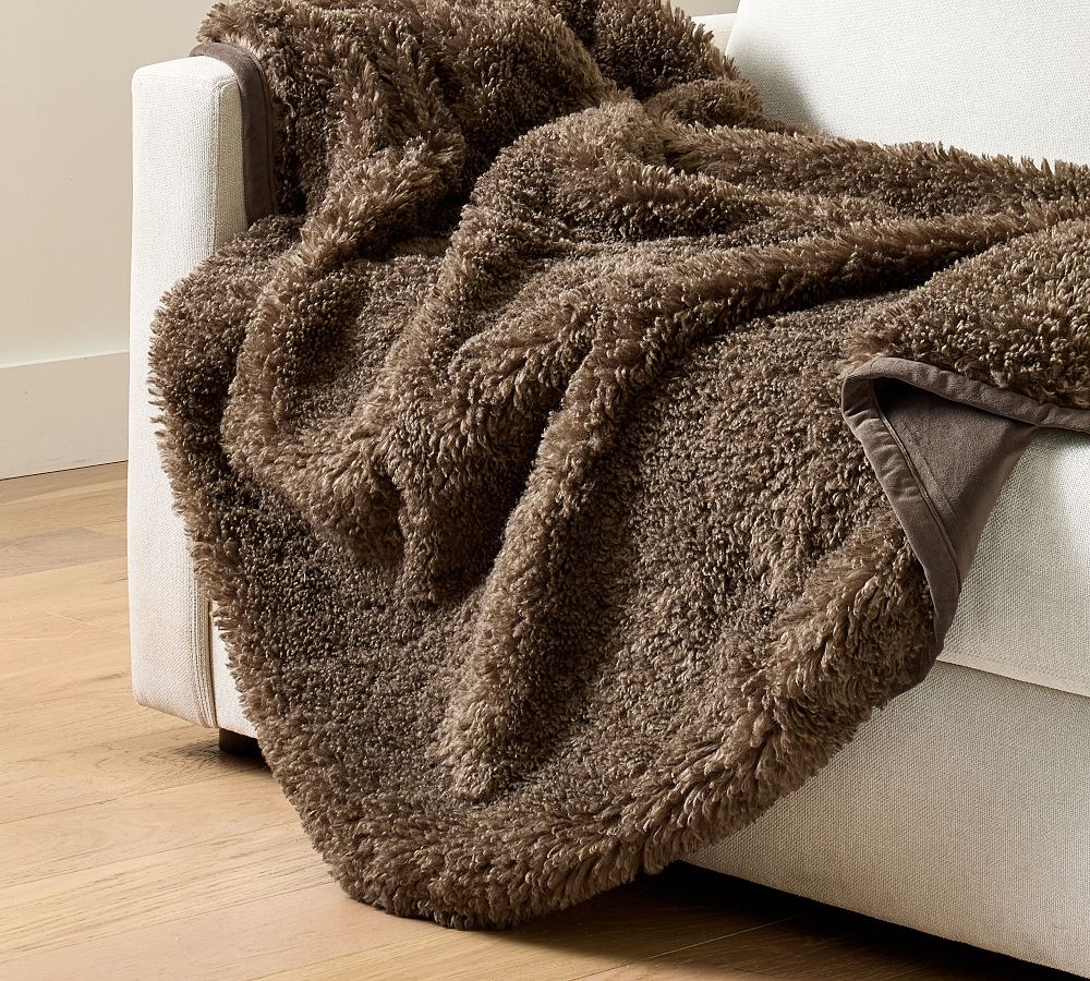 Dream Faux Fur Throw - Espresso, 50" x 60"