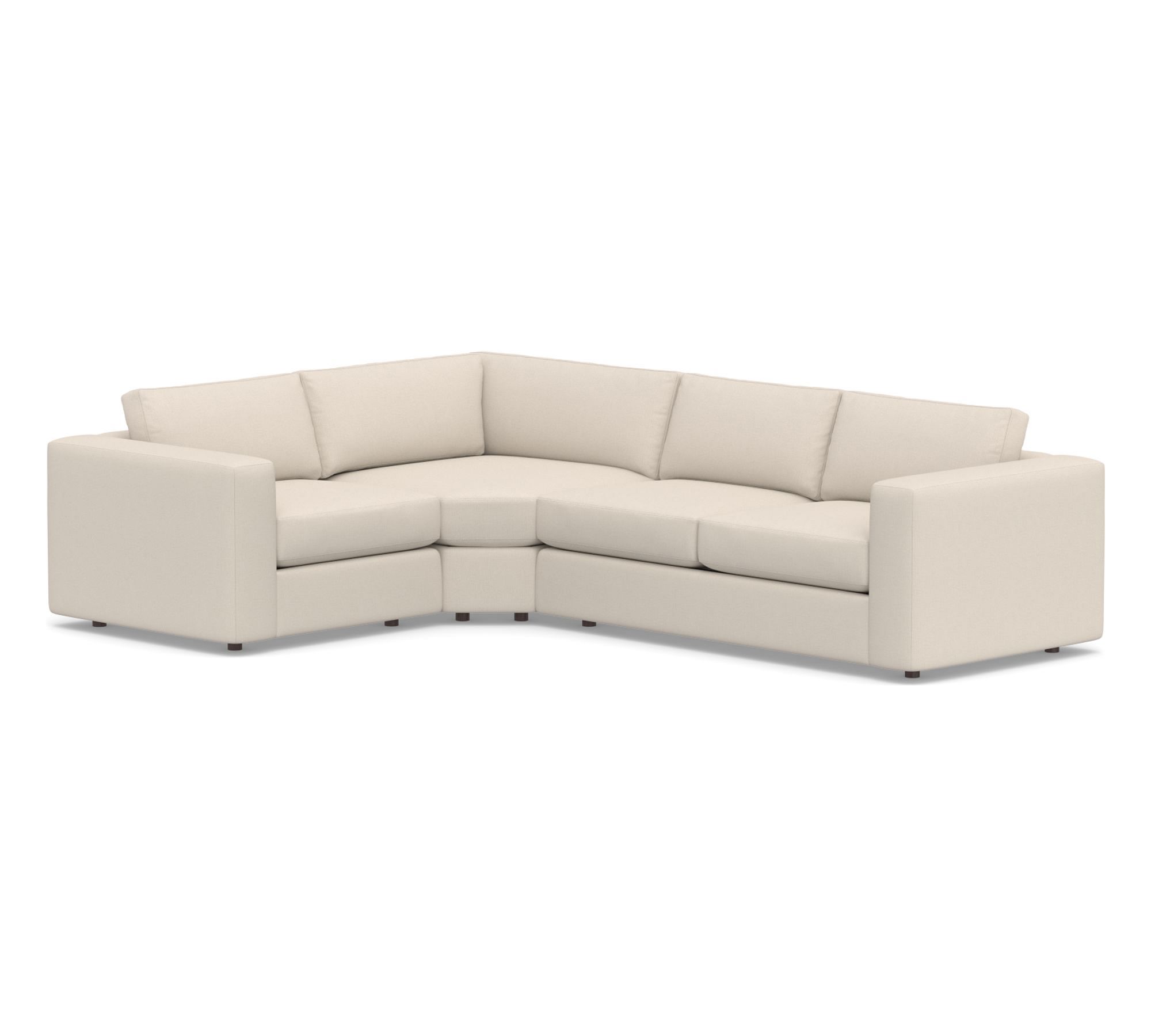 Carmel Wide Arm 3-Piece Wedge Sectional (120"&ndash;129")