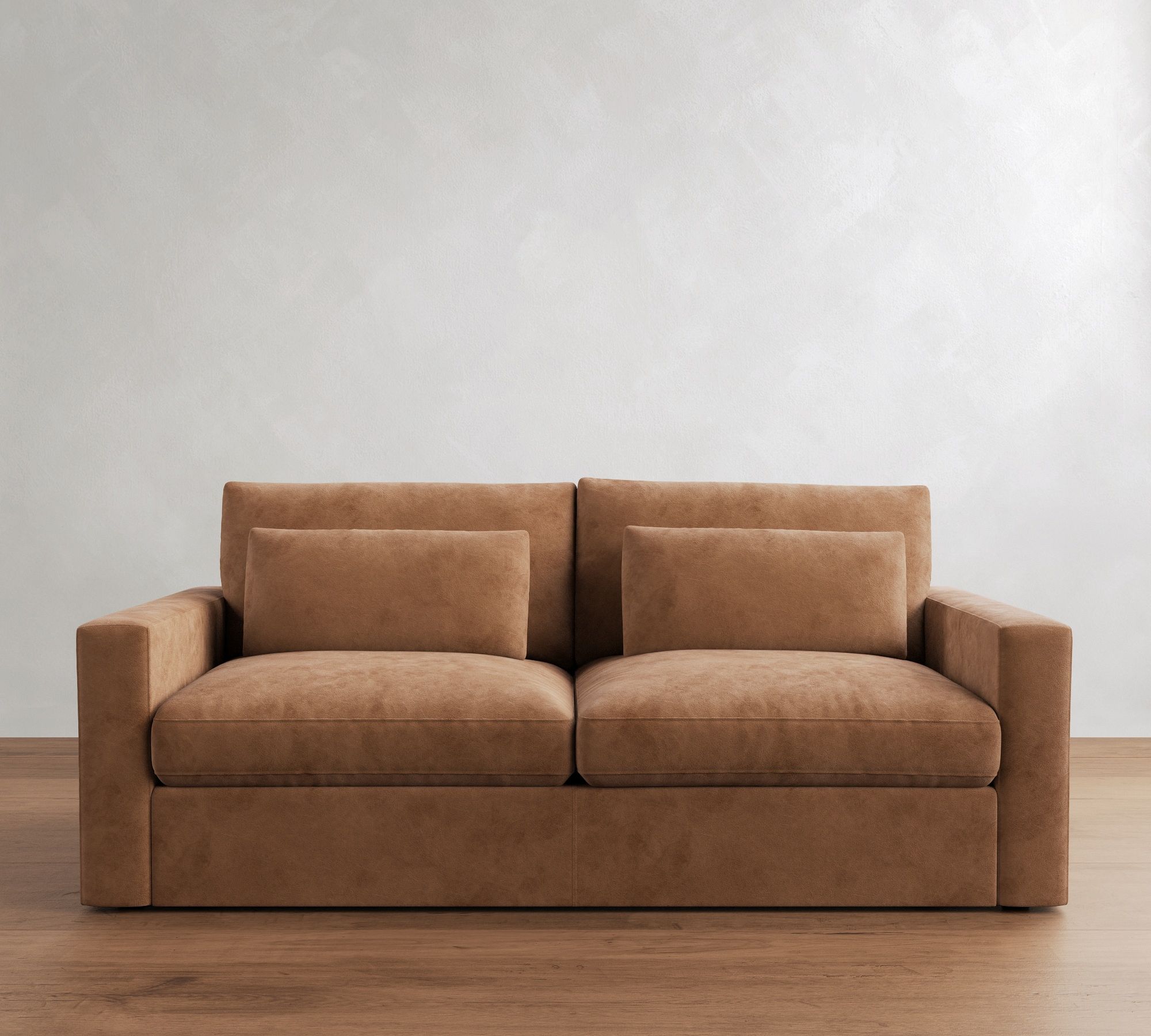 Westwood Square Arm Deep Seat Leather Sleeper Sofa (58"&ndash;89")