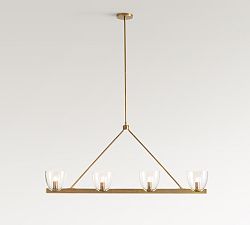 Open Box: Chamberlin Metal Linear Chandelier, 48" - Tumbled Brass