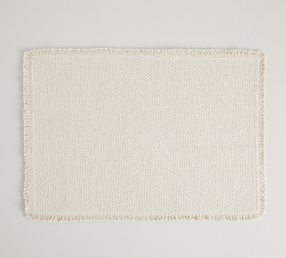 Mason Handwoven Cotton Fringe Placemats - Set of 4 - Set of 4 - Natural