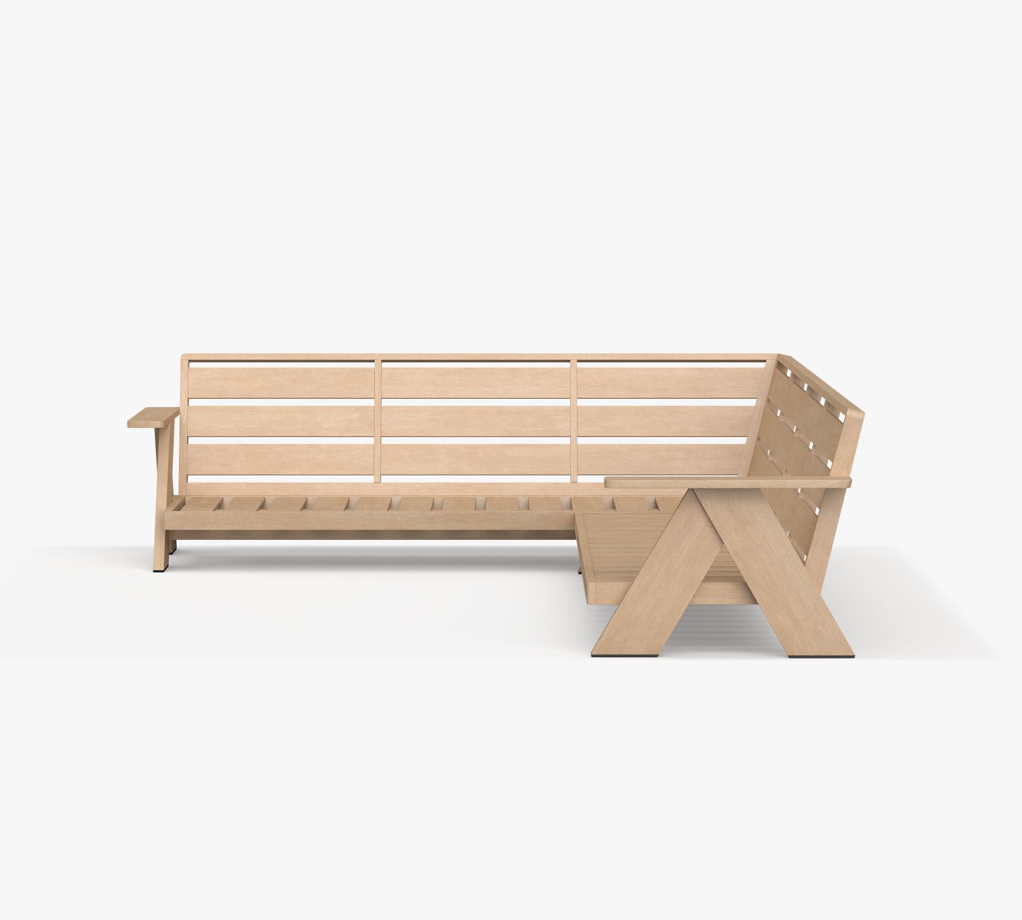 Modern Farmhouse 2-Piece Sofa Outdoor Sectional Set (133")