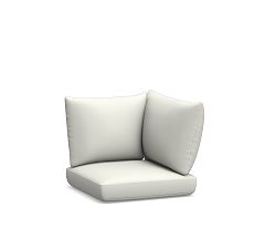 Westport Outdoor Sectional Corner Cushion Cover; High Performance Canvas, White