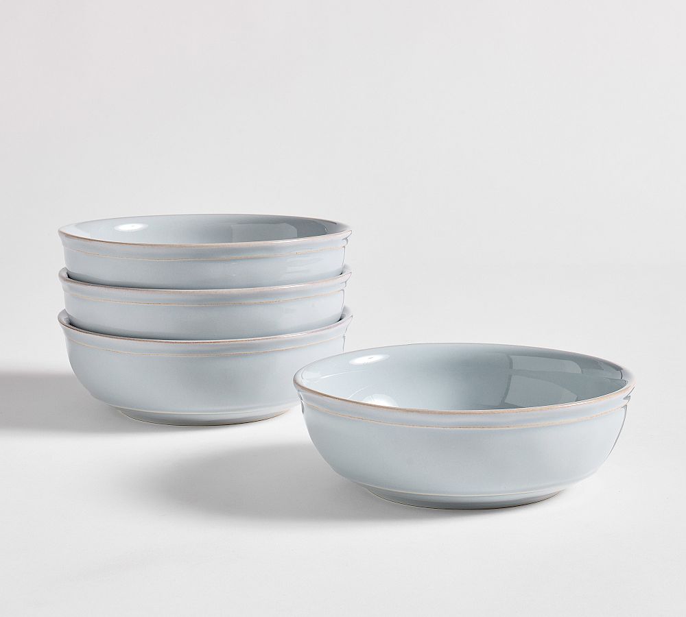 Cambria Handcrafted Stoneware Soup Bowls - Set of 4 - Set of 4 - Chambray
