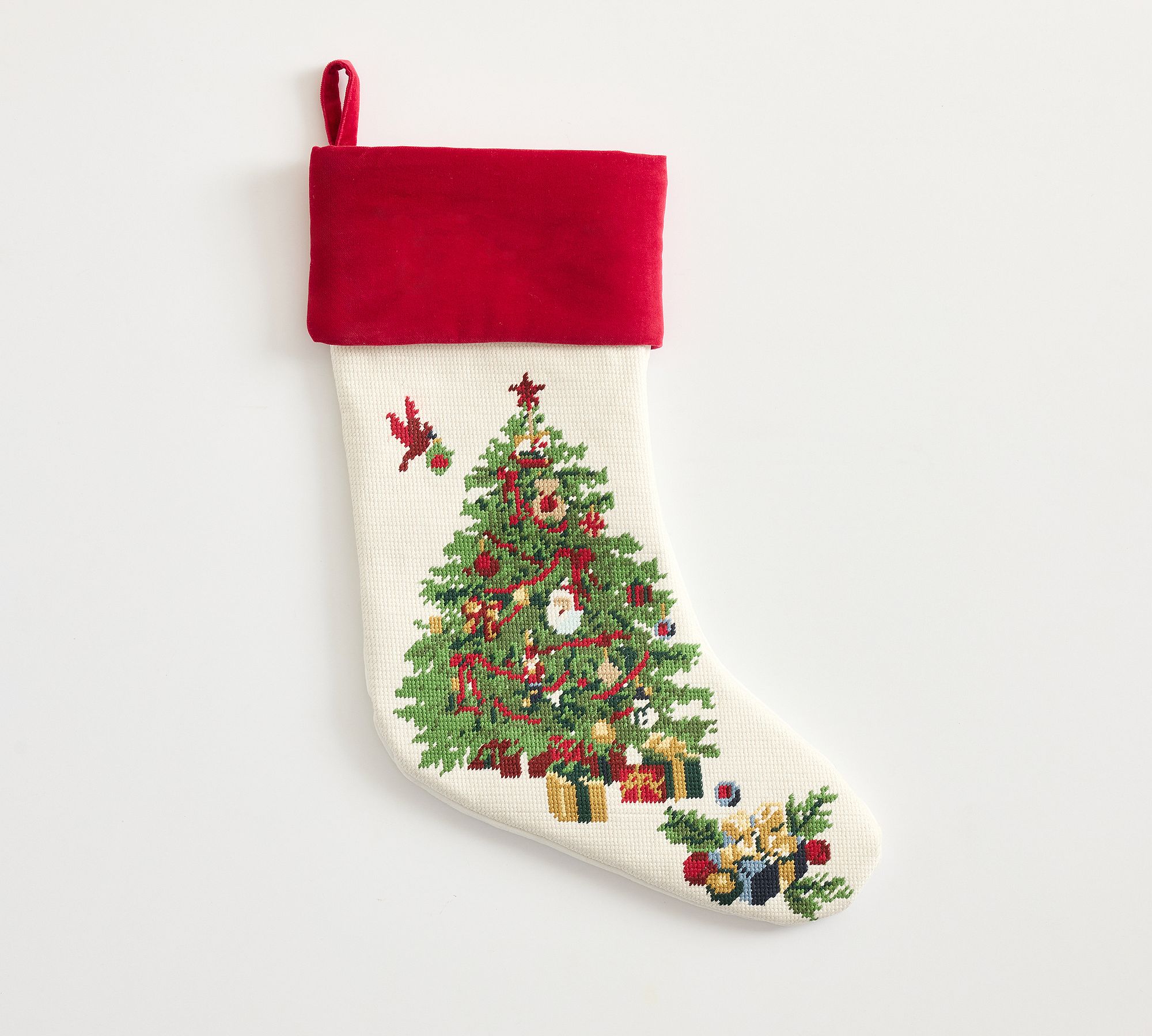 Tree Needle Point Stocking
