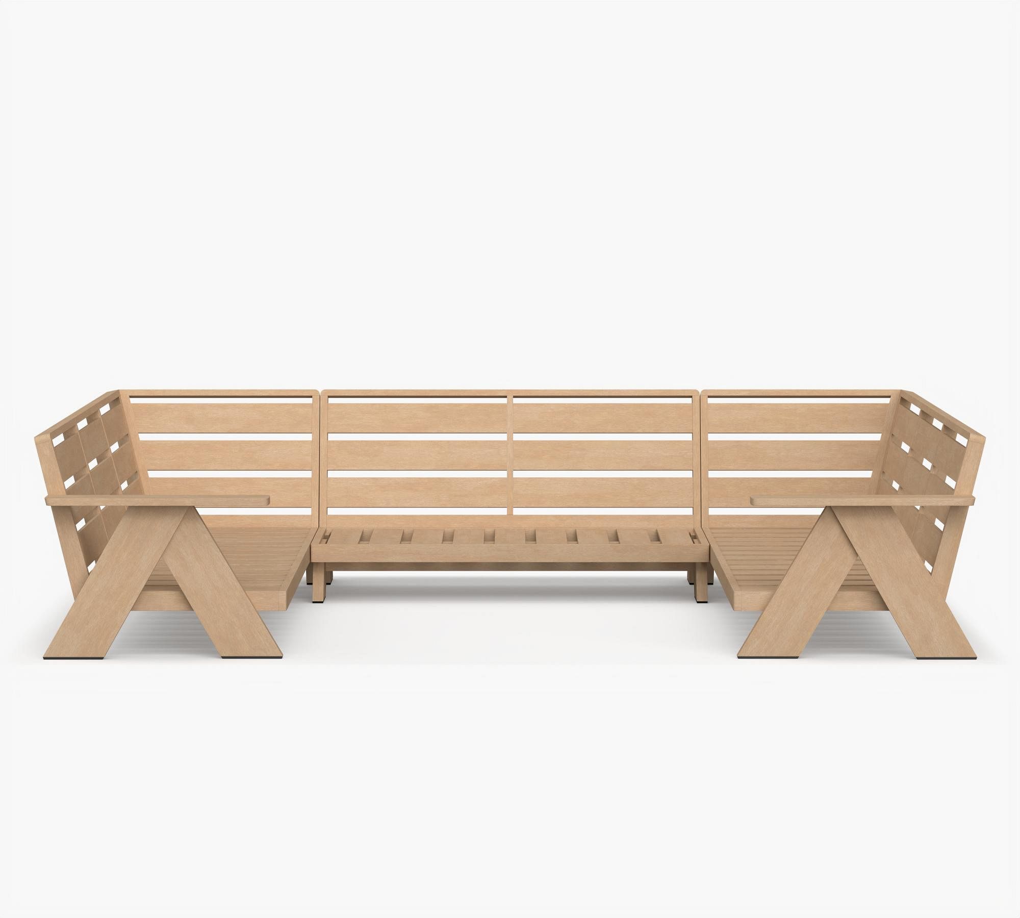 Modern Farmhouse 3-Piece Outdoor Sectional (128")