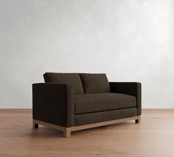 Jake Leather Brindle Wood Base Sofa (63"&ndash;96")