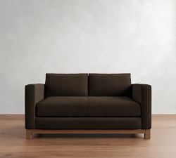 Jake Leather Brindle Wood Base Sofa (63"&ndash;96")