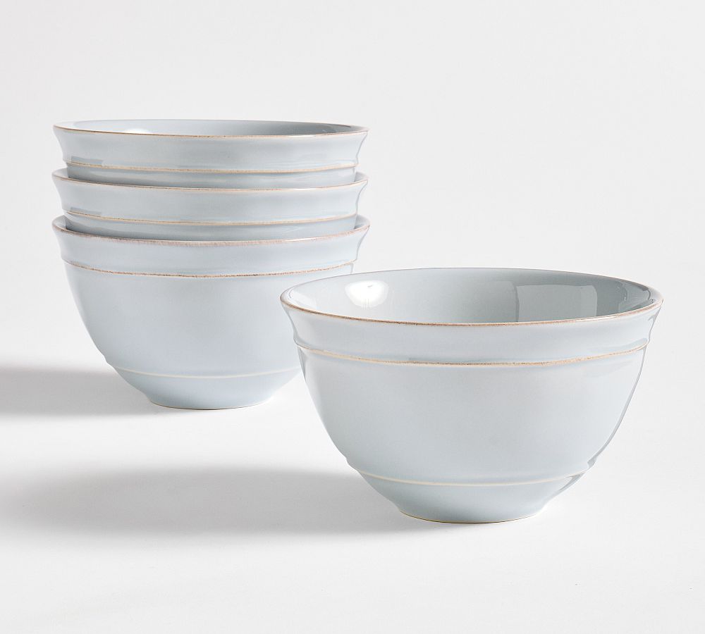 Cambria Handcrafted Stoneware Cereal Bowls - Set of 4 - Set of 4 - Chambray