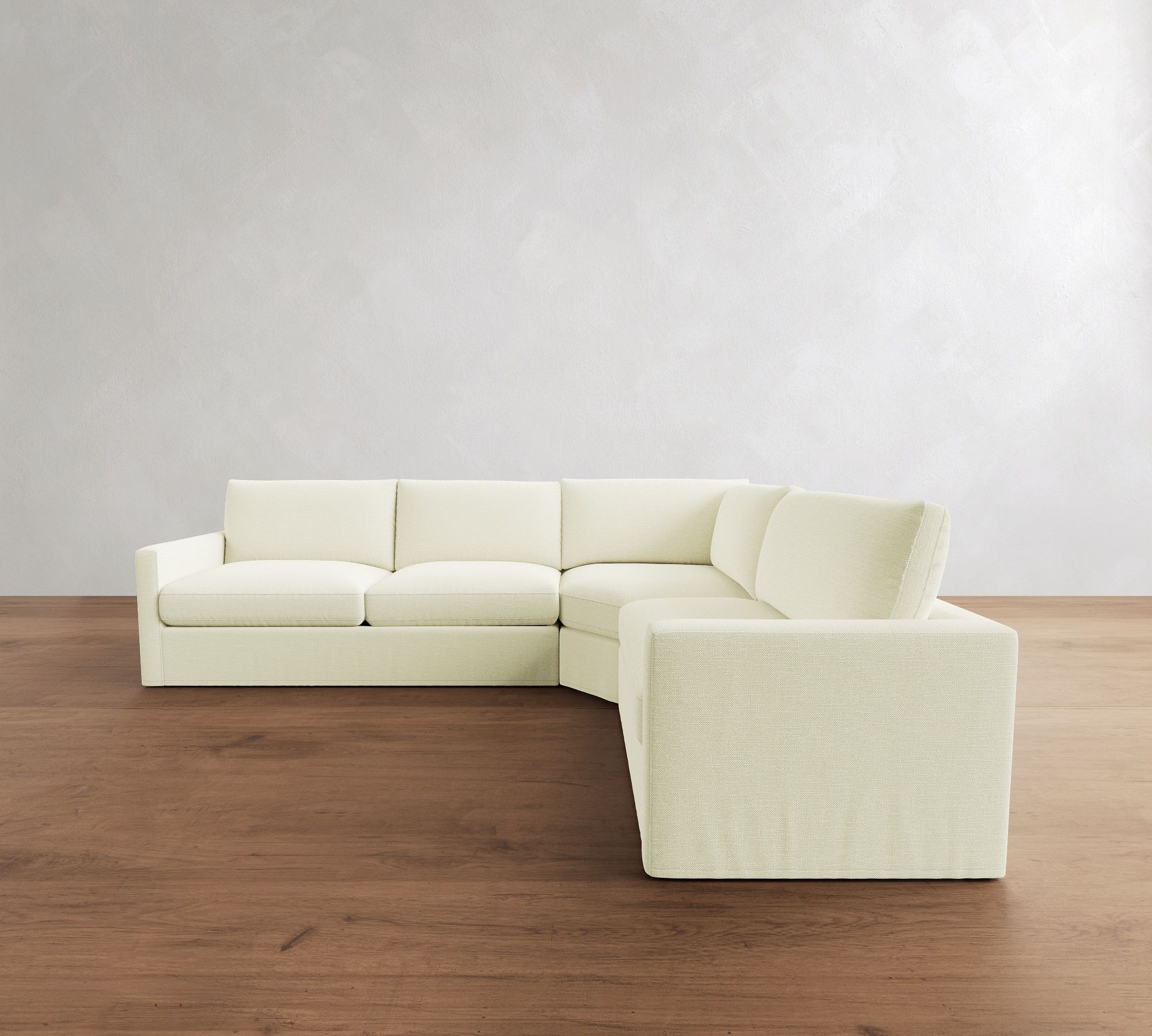 Westwood Slim Arm Slipcovered 3-Piece Wedge Sleeper Sectional (124")