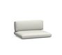 Kostas Outdoor Sectional Armless Chair Cushion Cover; High Performance Textured Slub, White