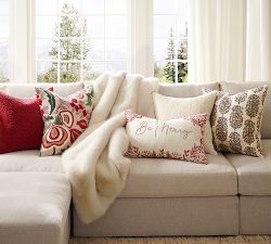 Berry Tree Embroidered Pillow