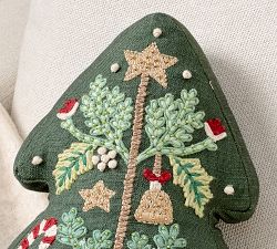 Embroidered Tree Shaped Pillow