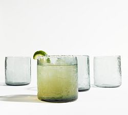 Open Box: Hammered Short Drinking Glasses, 8.8 oz., Set of 4 - Mist Blue