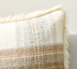 Stewart Plaid with Faux Fur Back Pillow