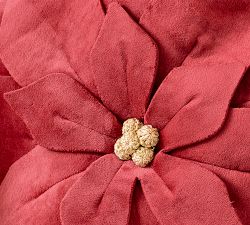 Velvet Poinsettia Shaped Pillow