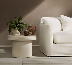 Champman Concrete Round Nesting Outdoor End Tables, Set of 2